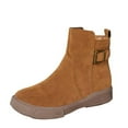 thumbnail image 1 of RUIYANQI Women's Suede Ankle Boots Side Zipper Buckle Decor Flat Booties Comfortable Casual Walking Shoes Trendy Fashion Fall Winter Footwear Solid Colors for Daily Wear, 1 of 8