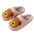 thumbnail image 1 of RUIYANQI Women's Teddy Bear Fuzzy Slippers Cozy Lined Slip-On Anti-Slip Sole Indoor Outdoor Warm Winter House Shoes For Women Pink Women Sandal, 1 of 3