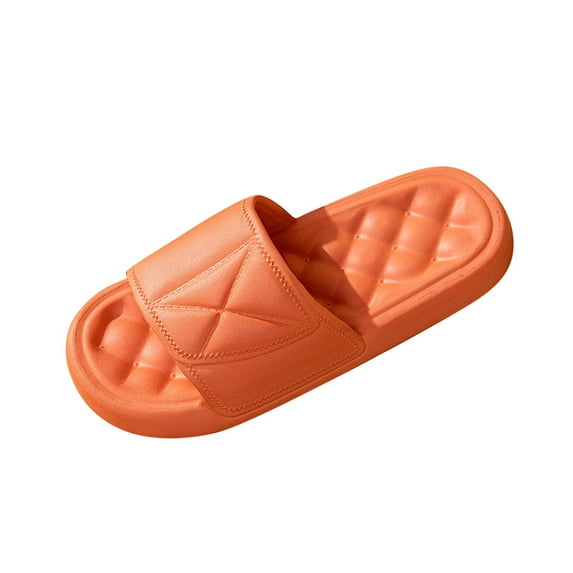 RUIYANQI Women's Thick - Soled Platform Slides,Minimalist Open - Toe Slippers with Quilted Design,Comfortable Home & Casual Footwear Orange Women Sandal