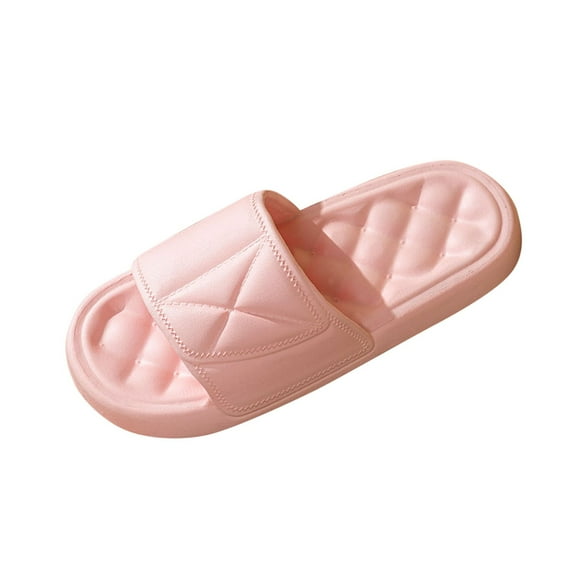 RUIYANQI Women's Thick - Soled Platform Slides,Minimalist Open - Toe Slippers with Quilted Design,Comfortable Home & Casual Footwear Pink Women Sandal
