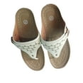 thumbnail image 1 of RUIYANQI Women's Toe Post Wedge Sandals Perforated Design Adjustable Strap Comfortable Casual Footwear Solid Color Summer Beach Shoes White Women Sandal, 1 of 6