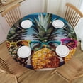 thumbnail image 1 of RUIYC Beach Pineapples Funny Round Table cover, Fitted Tablecloths with Elastic Edge for Outdoor, Kitchen Table Cover for Party, 1 of 7