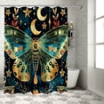 thumbnail image 1 of RUIYC Butterfly Moon Boho Plants Aesthetic Moth Snake Shower Curtain Multiple Sizes Durable and Washable White, 1 of 7