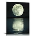thumbnail image 1 of RUIYC Canvas Wall Art Prints Moon Pictures Printed on Canvas Black and White Wall Stretched Artwork for Home Office Decorations, 1 of 5