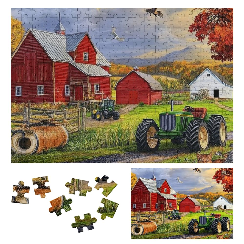 RUIYC Country Farm in The Fall Jigsaw Puzzle Fully Interlocking