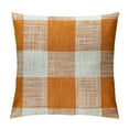 thumbnail image 1 of RUIYC  Fall Throw Pillow Covers Buffalo Plaid Check Pillow Covers with Pom-poms Decorative Couch Throw Pillows Farmhouse Cushion Cases for Sofa Orange and White, 1 of 5