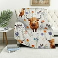 thumbnail image 1 of RUIYC Highland Gifts - Cute Throw Blanket for Girls &amp; Boys - White Soft Fuzzy Plush Blankets for Couch, Sofa, 1 of 6