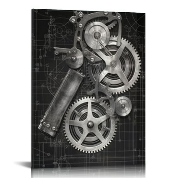 RUIYC Large Canvas Prints Wall Art Steampunk Style Mechanical Animal Painting Picture for Boy Room Retro Artwork Decoration Wall Art Gallery-Wrapped Ready to Hang