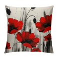 thumbnail image 1 of RUIYC Poppy Flower Pillow Case,Vintage Red Poppy Flower Cushion Cover Square Standard Home for Men/Women Black Red, 1 of 5