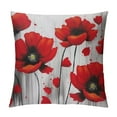 thumbnail image 1 of RUIYC  Poppy Flower Throw Pillow Cover Vintage Red Poppy Flower Decorative Rectangular Pillowcase for Sofa and Bed Couch, 1 of 5