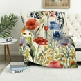 thumbnail image 1 of RUIYC Wildflowers Throw Blanket Colorful Watercolor Flowers Poppy and Chamomile Decorative Soft Warm Cozy Flannel Plush Throws Blankets for Toddler Dog Cat, 1 of 6