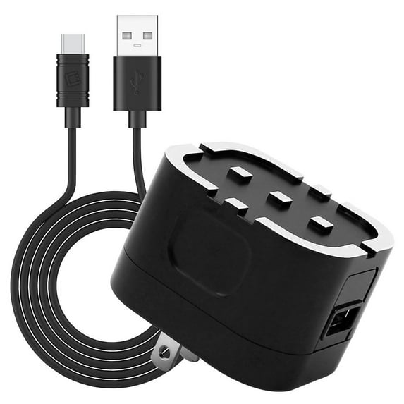 RUIZ 10W Compact Wall Charger for AT&T Fusion 5G (Power Adapter with Type-C USB Cable) - Black