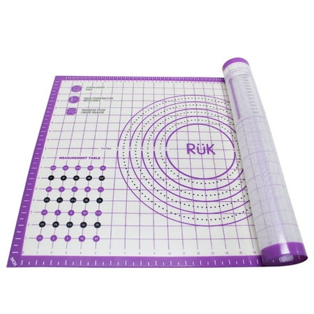 RUK Large Thick Non Stick Silicone Pastry Mat with Measurements 20" x 28"