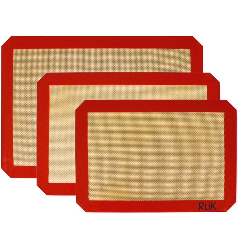 RUK Silicone Baking Mats 3pc Non Stick Reusable 9 X 13