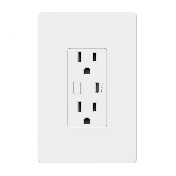 RUKE Smart In-Wall Wi-Fi Outlet with USB Compatible with Alexa and Google
