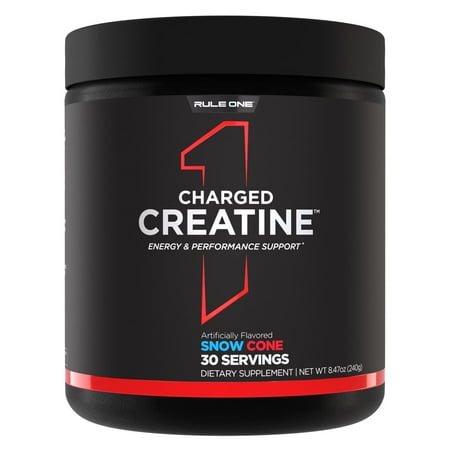 RULE 1 Charged Creatine 30 serv Snow Cone Energized Creatine 240g