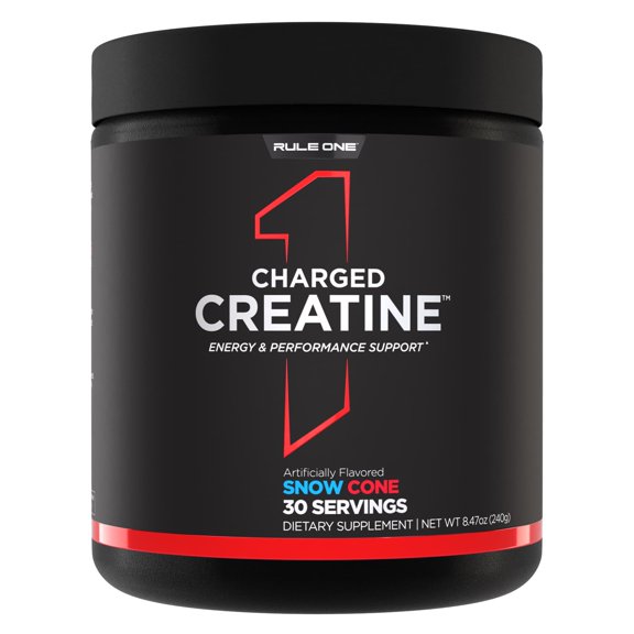 RULE 1 Charged Creatine 30 serv Snow Cone Energized Creatine 240g