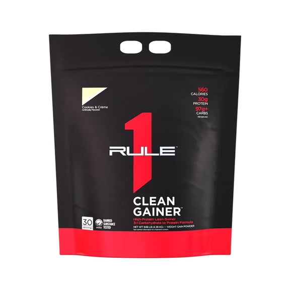 RULE 1 Clean Gainer 30 Serv. Cookies Creme Clean Protein Gainer 9.66lb