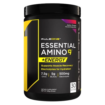 RULE 1 Essential Amino 9 + Energy 30 serv Juicy Grape Amino Acids Energy 345g