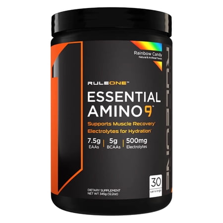 RULE 1 Essential Amino 9 Rainbow Candy 30 serv Amino Acids Hydration 345g
