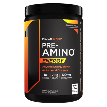 RULE 1 Pre Amino 30 serv Pineapple Orange Amino Acid Energy 252g