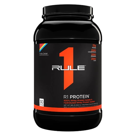 RULE 1 Protein 30 serv Fruity Cereal Whey Protein Isolate Hydrolysate 1.98lb