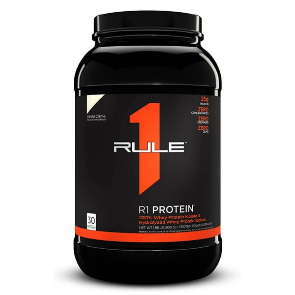RULE 1 Protein 30 serv Vanilla Creme Whey Protein Isolate Hydrolysate 1.98lb