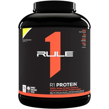 RULE 1 Protein 76 serv Frozen Banana Whey Protein Isolate Hydrolysate 4.94lb