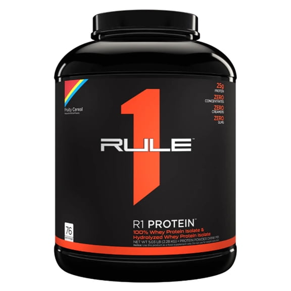 RULE 1 Protein 76 serv Fruity Cereal Whey Protein Isolate Hydrolysate 5.03lb