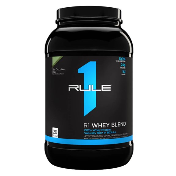 Rule 1 Proteins Whey Protein 24g Fast-Acting Protein from All-Whey Sources with Naturally Occurring EAAs & BCAAs for Workout Recovery or Anytime Use (2 Pounds, Mint Chocolate Chip)