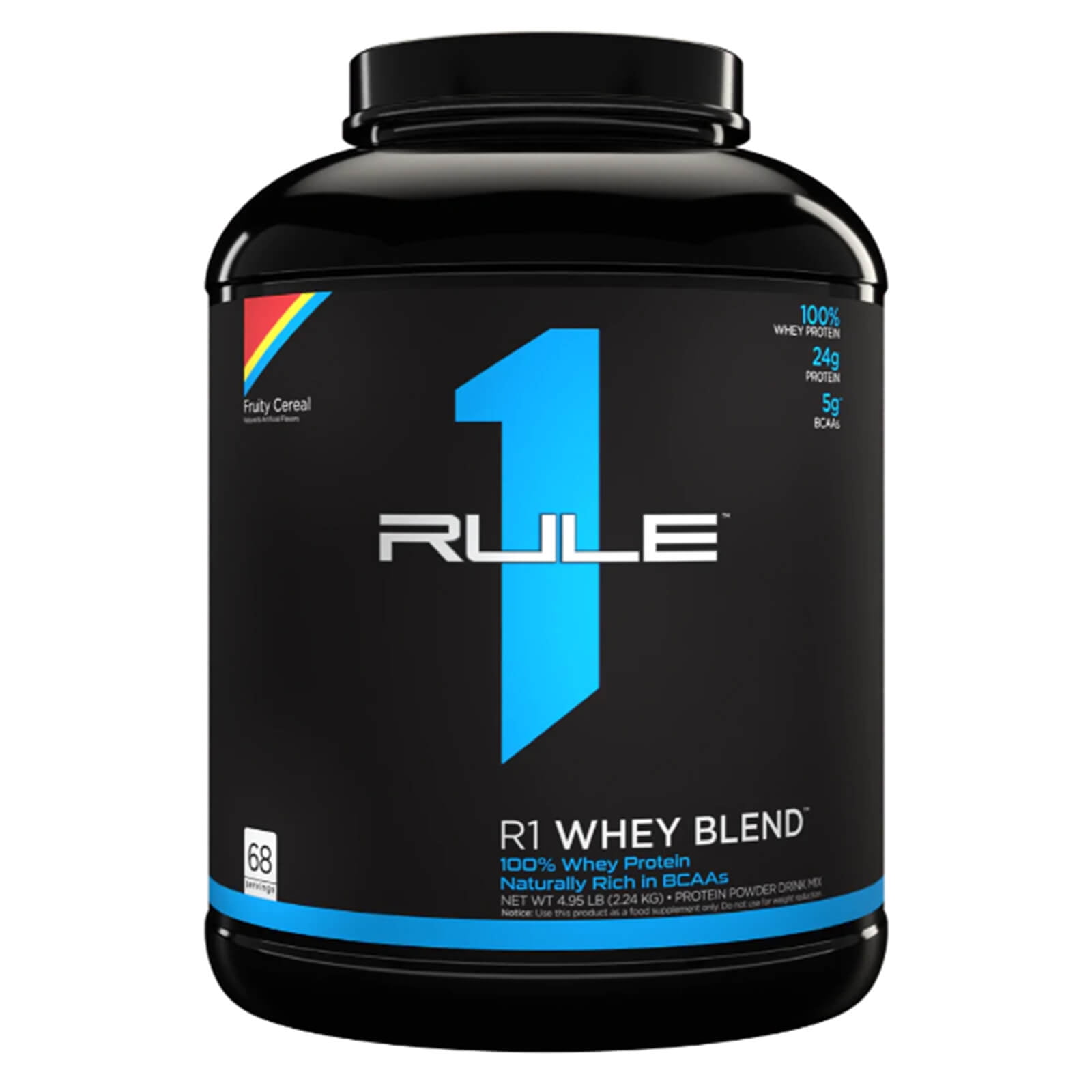 RULE 1 Whey Blend 68 serv Fruity Cereal 100% Whey Protein Blend 4.95lb