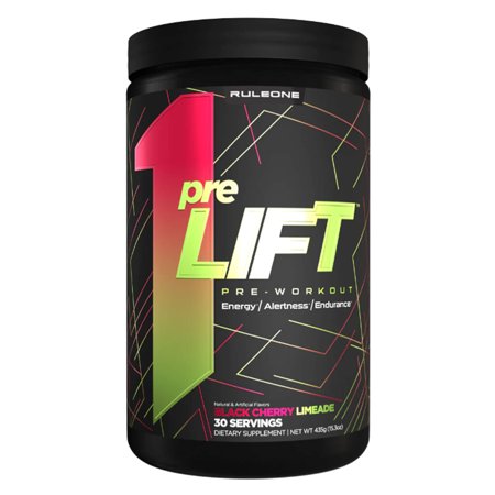 RULE 1 preLIFT Black Cherry Limeade High Intensity Pre Workout 435g