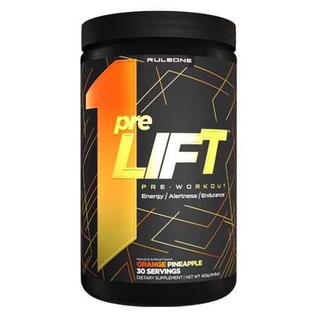 RULE 1 preLIFT Orange Pineapple High Intensity Pre Workout 420g