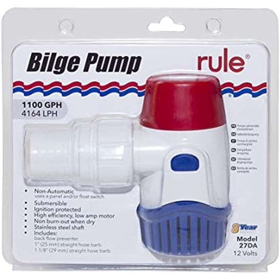 Rule 27DA Standard Bilge Pump - 1100 GPH