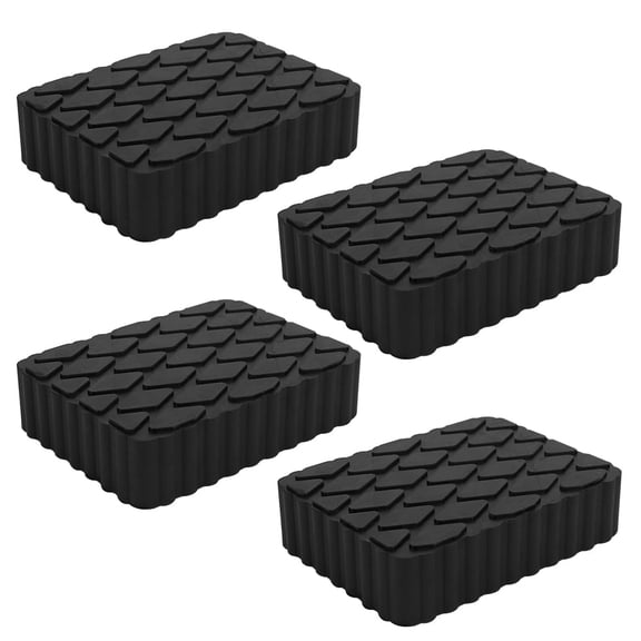 RULLINE 4 Pack Solid Rubber Auto Lift Pads Anti-Skid Lift Block Spacer Pad for Car Lifts Jacks and Racks 3000lbs Loading Capacity 6-1/3" x 4-3/4" x 1.5" Heavy-Duty Rubber Pads for Frame Protection