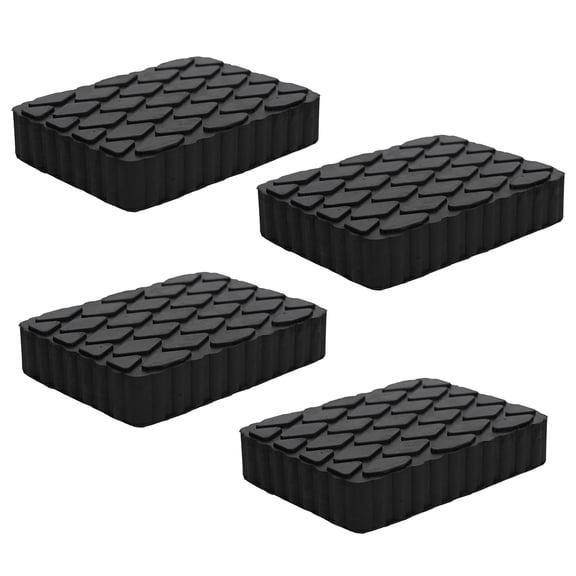 RULLINE 4 Pack Solid Rubber Auto Lift Pads Anti-Skid Lift Block Spacer Pad for Car Lifts Jacks and Racks 3000lbs Loading Capacity 6-1/3" x 4-3/4" x 1" Heavy-Duty Rubber Pads for Frame Protection