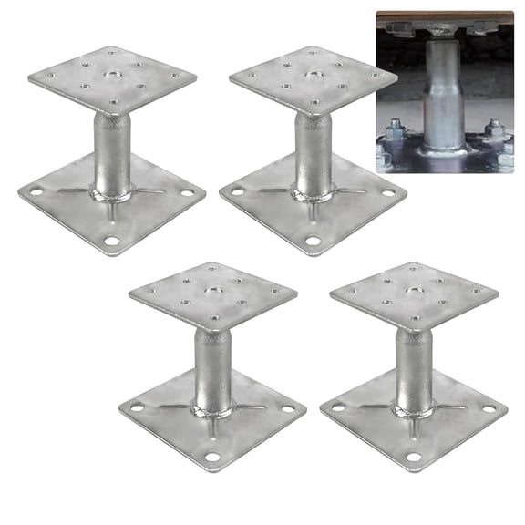 RULLINE Adjustable Floor Support Jacks - Set of 4 for Structural Support & Leveling | 3.5"-6" (89mm-152mm) Extension Range | Compact Screw Jack Design for Stabilizing Applications
