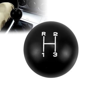 RULLINE Aluminum 3 Speed Shift Knob, Black 5/16"-24 Thread Gear Shifter Lever Handle with White Pattern, Compatible with Classic Manual Transmission T90 T14 T15 T150 1941-1978