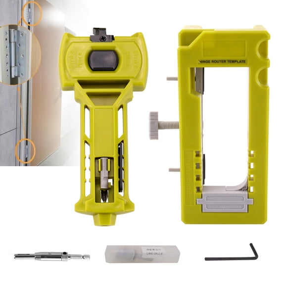 RULLINE Door Hinge and Latch Installation Kit with Mortiser Template, Lock Tools for Precision Chiseling, Adjustable Hinge Jig, Easy Setup (Router Not Included)