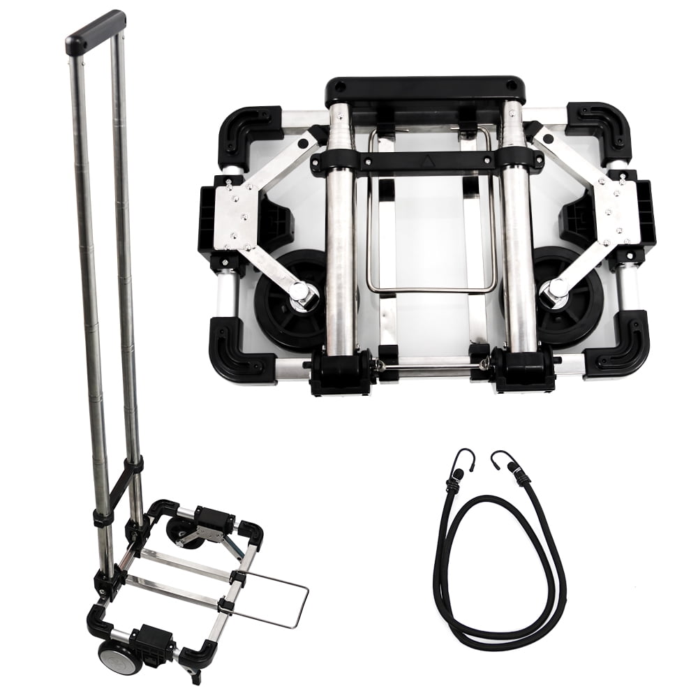 RULLINE Folding Hand Truck, Compact, Mini Lightweight for Travel/Auto/Moving/Office Use,12in.Hx9in.W Fits Most Backpacks- 55lbs Lightweight Hand Truck With Black Bag