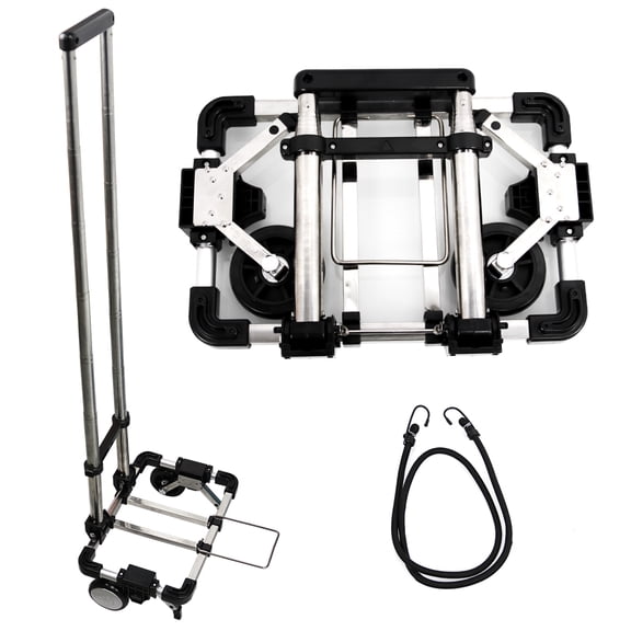 RULLINE Folding Hand Truck, Compact, Mini Lightweight for Travel/Auto/Moving/Office Use,12in.Hx9in.W Fits Most Backpacks- 55lbs Lightweight Hand Truck With Black Bag