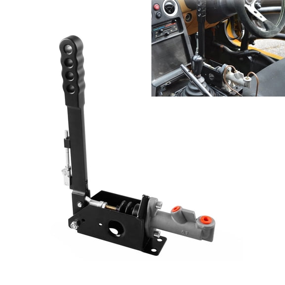 RULLINE Hydraulic Handbrake Adjustable Ebrake Long Lever Handle Fit for Drift Track Rally Racing Master Cylinder 0.75, E Brake Racing Emergency Brake Vertical Position Ergonomic Handle & Anti-Slip