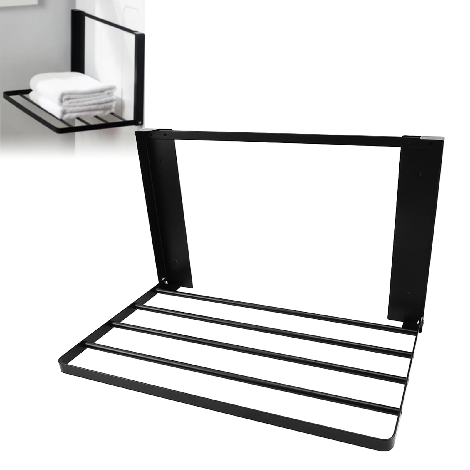 RULLINE Magnetic Appliance Shelf,  Metal Side Storage Organizer for Refrigerator, Washing Machine & Bathroom, Space Saving Utility Rack for Laundry Detergent, Towels, Kitchen Supplies (Black)
