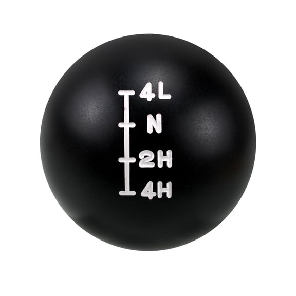 RULLINE NP205 Aluminum Transfer Case Shift Knob, Black Face with White Lettering, 7/16"-20 Thread, Compatible with Classic Manual Transmission Trucks 1971-1980 C/K Series