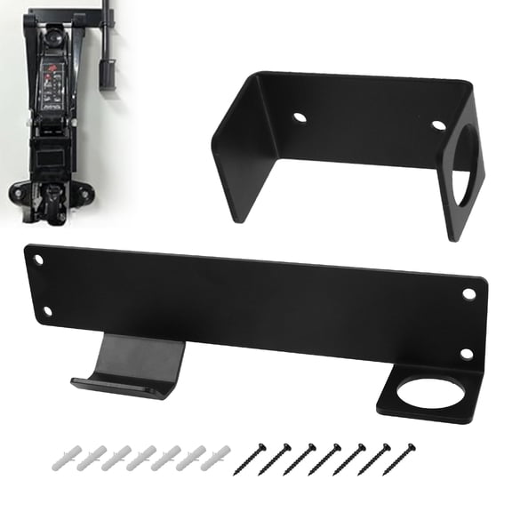 RULLINE Wall Mount Floor Jack Stand Rack Organizer, Steel Jack Stand Holder Brackets, Wall Mounted Storage Rack for Car Hydraulic Trolley Jack Stands, Garage Trailer Racing Accessories Tools