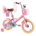 thumbnail image 1 of RULLY 12 Inch Girls Bike with Basket Bike Streamers Toddler Cycle Bikes, Pink, 1 of 6