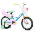 thumbnail image 1 of RULLY 12 inch Girls Bike for Ages 2-4, Kids Bicycle with Training Wheels, Doll Seat & Coaster Brake, Rainbow Macaron Bike, 1 of 10