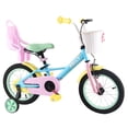 thumbnail image 1 of RULLY 14 Inch Girls Bike for Ages 3-5, Kids Bicycle with Training Wheels, Doll Seat & Coaster Brake, Rainbow Macaron Bike, 1 of 7