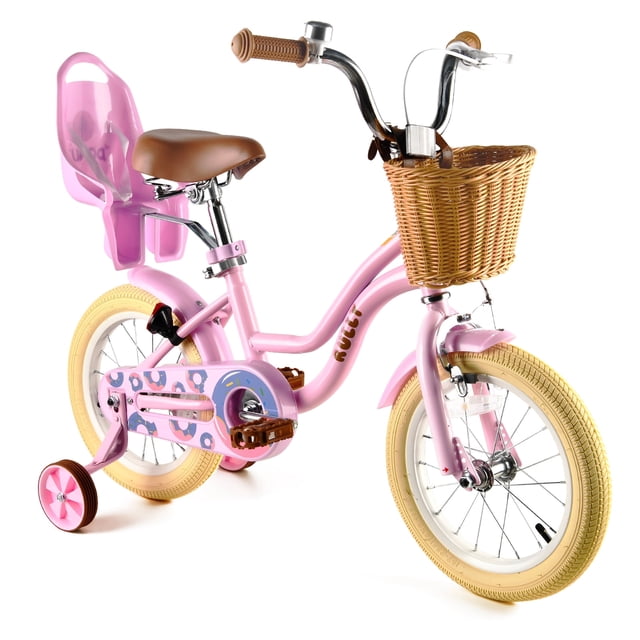 RULLY 16 inch Girls Bike with Training Wheels, Kids Bicycle with Basket ...