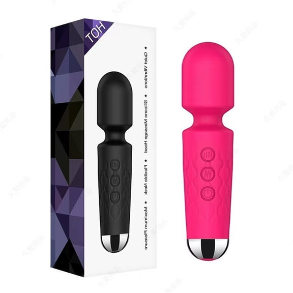 RULWUCK handheld personal massager, a cordless charging full body massager with 20 modes, powerful motor - magical recovery effect for men's and women's bodies, neck, back, and shoulders,rose pink